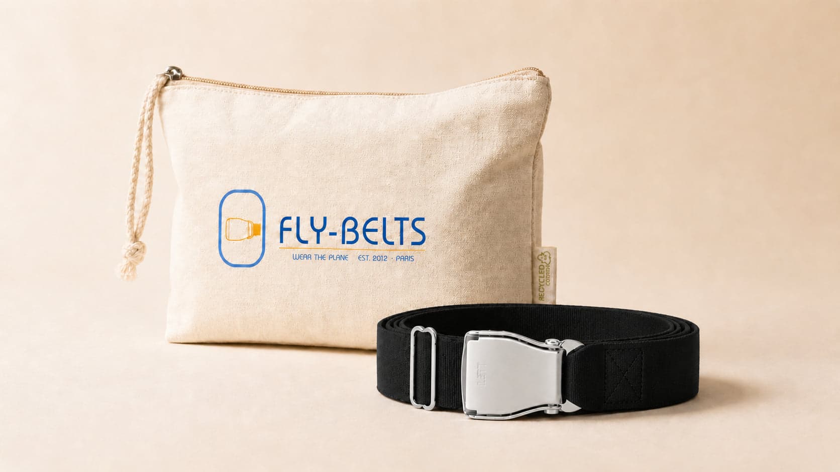 Fly-Belts cotton gift pouch, POLAR belt in black
