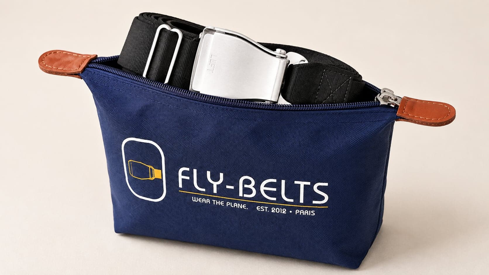 حافظة Fly-Belts باللون الكحلي مع حزام أسود